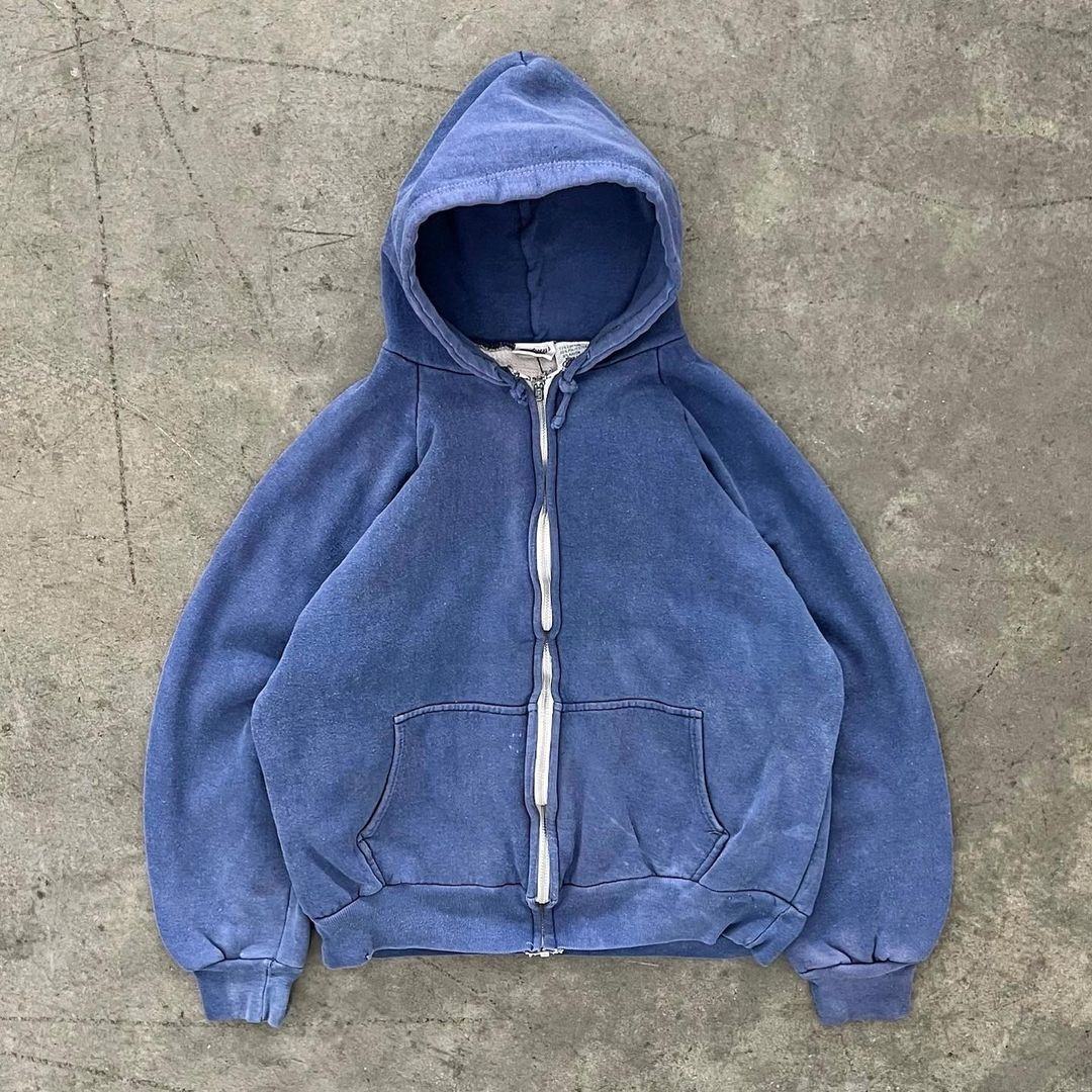 High Quality Custom Acid Wash Hoodie 100%Cotton Heavyweight Drop Shoulder Double Zip up Acid Wash Hoodie