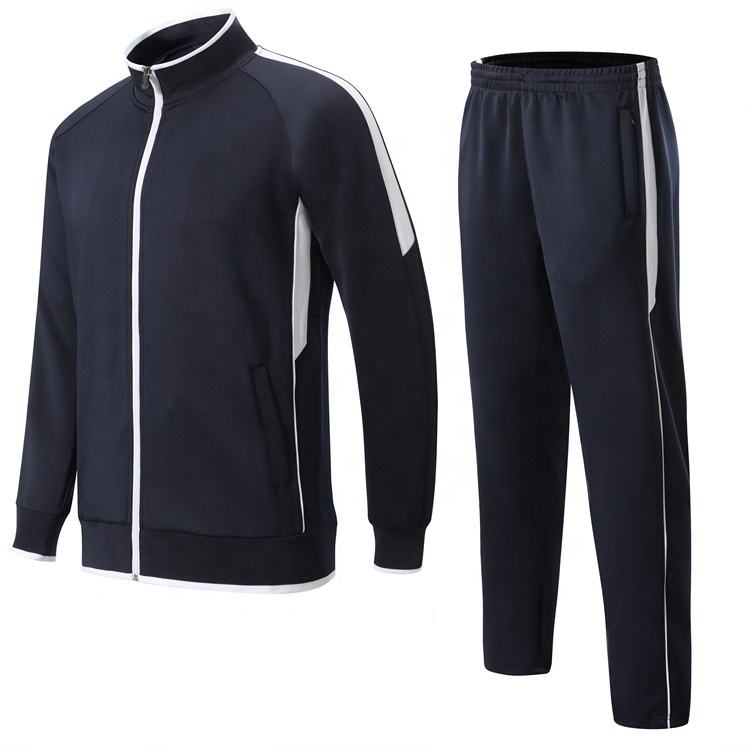 Custom Plus Sizes Mans Polyester Jogging Suit Full Zip Jogger Suit Soccer Training Suit for Men