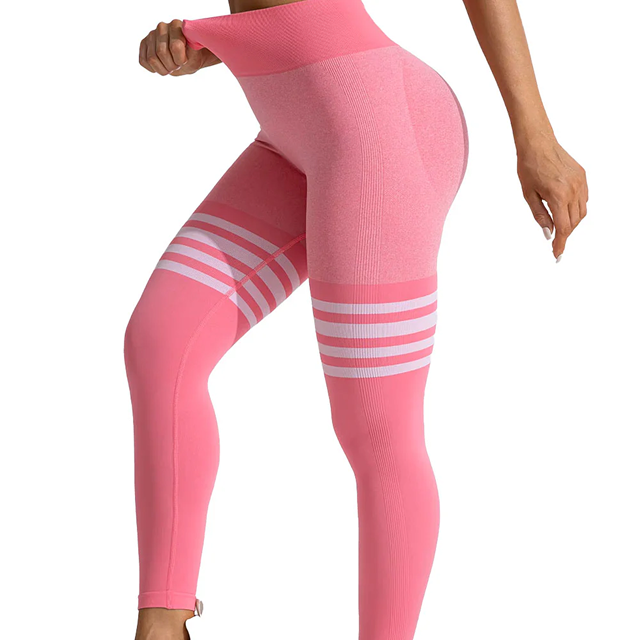 Women's High Waist Compression Knitted Leggings Custom Logo Options for Fitness and Gym Private Label Sportswear Brands