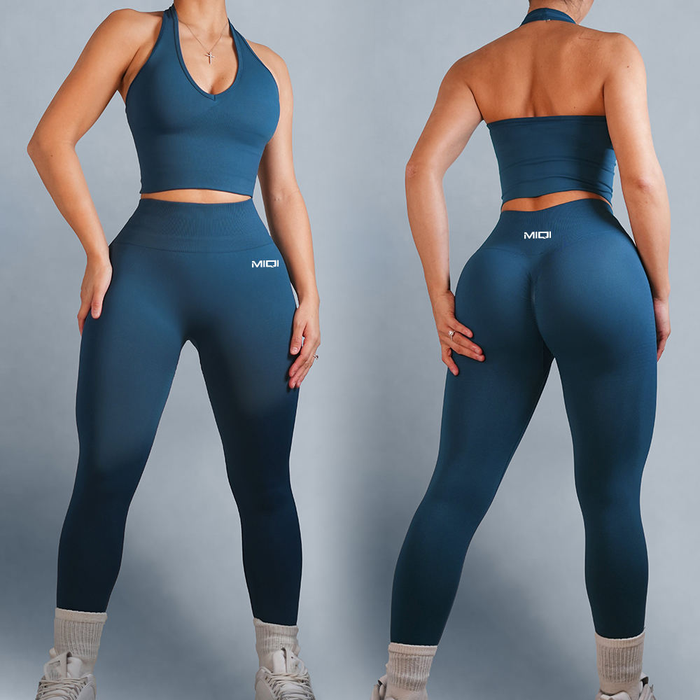 High Quality OEM Sample Women 2-Piece Fitness Yoga Leggings Wear Strapless Sports Bra Yoga Sets with the Yoga Wear