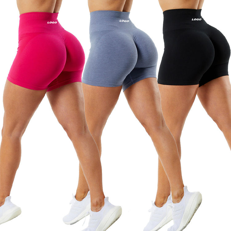 New Arrivals Seamless Women Gym Shorts Custom logo Scrunch Butt Workout Shorts for Women