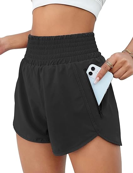 BMJL Women's Athletic Shorts High Waisted Running Short Pocket 2.5" Sporty Shorts Gym Workout Shorts